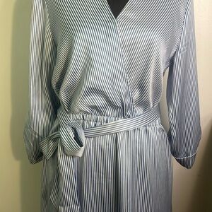 Michael Kors Blue and White Striped Garment